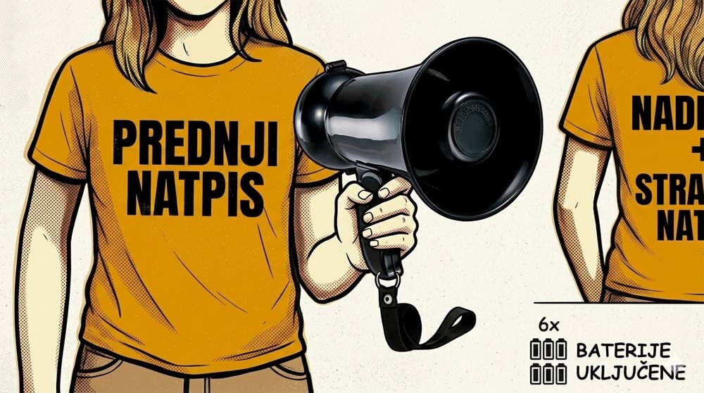 Majica za norijadu s megafonom gratis — maturantska majica za kraj škole s poklonom u obliku megafona s baterijama