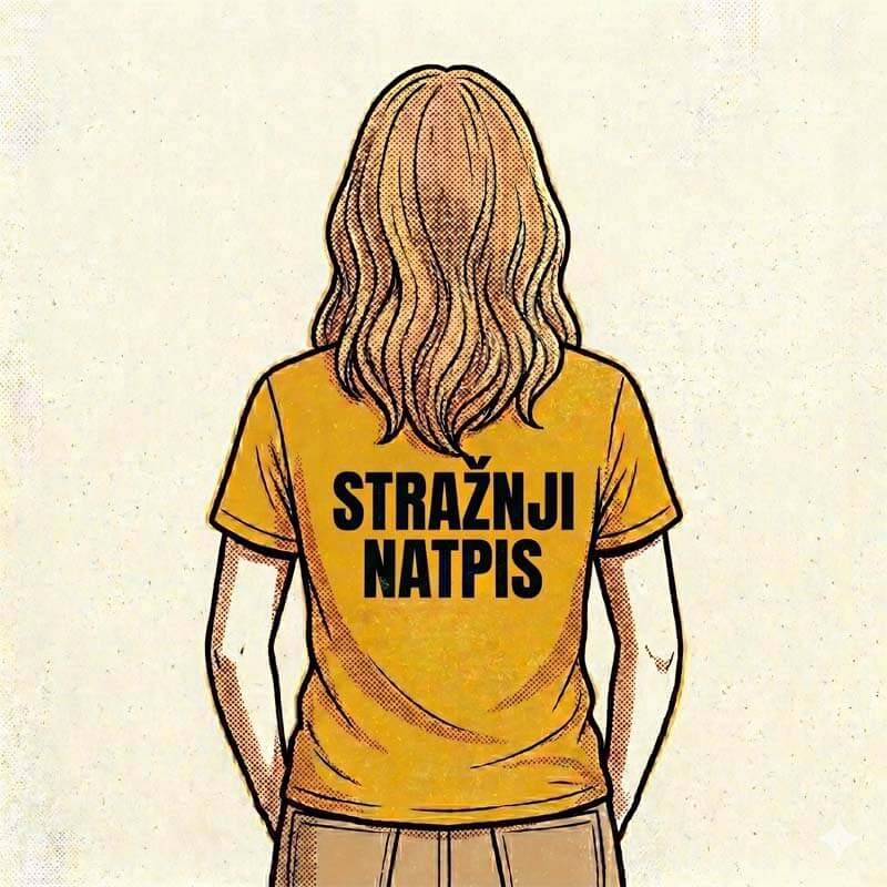 Majica sa stražnjim natpisom za maturante